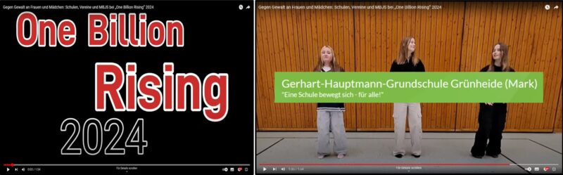 Video für Flashmob: Josie, Maria und Leni (von links) aus der 6 c der Gerhart-Hauptmann-Grundschule haben schon mal vorgelegt. Screenshot/Montage: https://youtu.be/xCYf-9DMbto/Anke Beißer