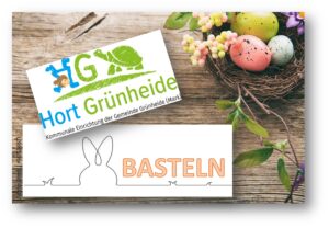 Einstimmung auf den Frühling: Das Osterbasteln mit dem Hort der Grundschule Grünheide darf im Veranstaltungskalender nicht fehlen. Fotos: Adobe Stock, Anke Beißer/Montage: Anke Beißer