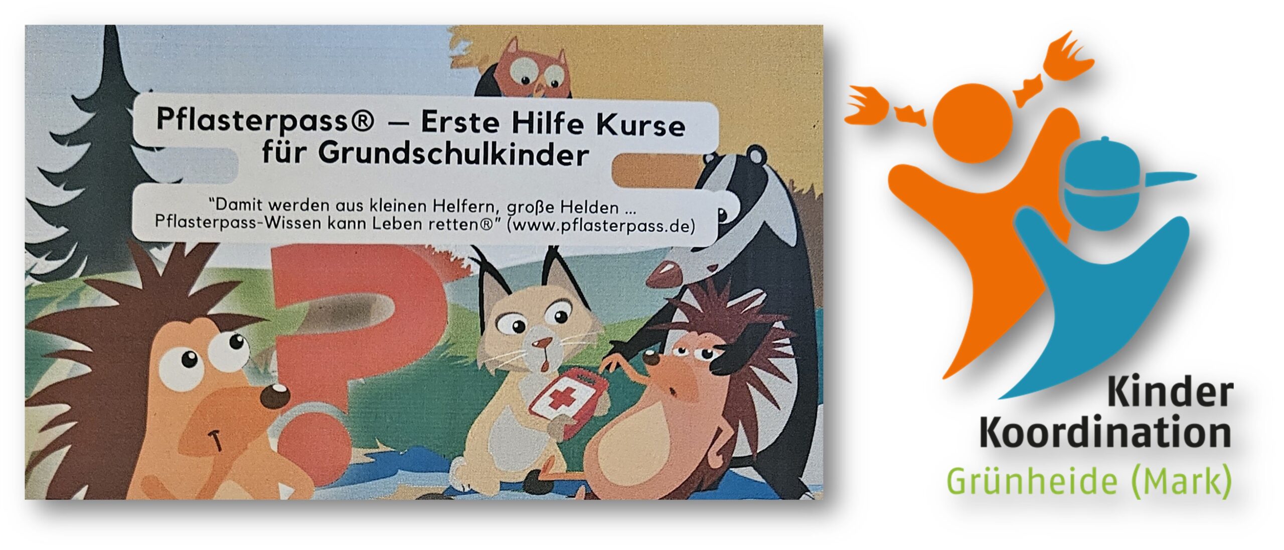 Angebot der Kinderkoordinatorin auf dem Löcknitzcampus: Schüler der 1. bis 3. Klassen können sich in Erster Hilfe schulen lassen. Foto/Montage: Anke Beißer