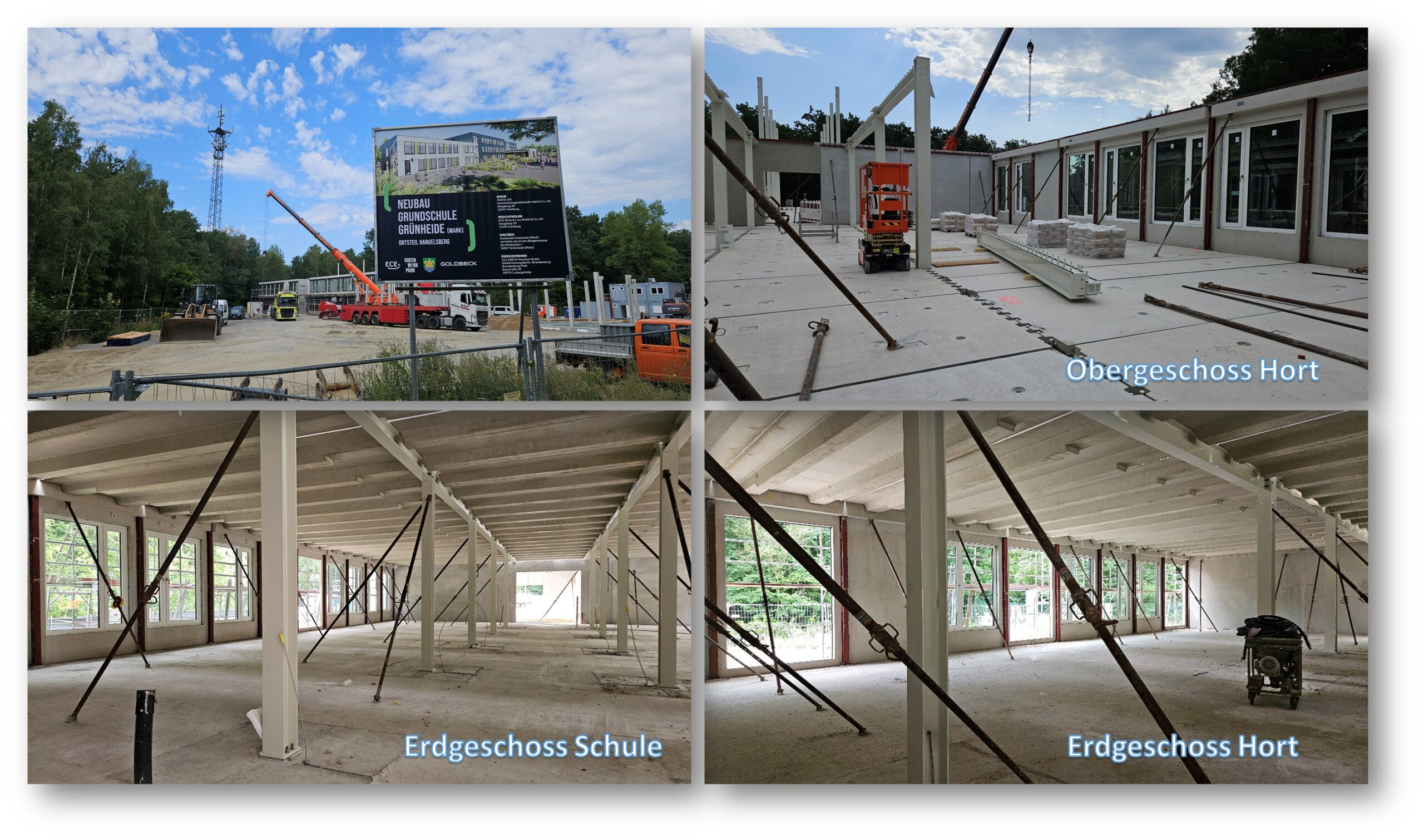 Erster Blick in den Gebäudekomplex: Auch wenn sich das Raumgefühl noch verändern wird, was schon mal auffällt, sind die großen Fenster. Fotos/Montage: Anke Beißer