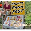 Reiche Ernte: Der Schulgarten auf dem Löcknitzcampus hat viele Früchte hervorgebracht – die wurden beim Erntefest bewundert, mit Hilfe von Eltern - wie hier Silke Morgener - zubereitet und vernascht. Fotos: Pauline Thiel (5), Anke Beißer/Montage Anke Beißer