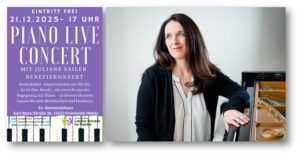 Feste Größe im Kalender: Die Reihe „Piano Live Concert“ hat sich in die Herzen der Grünheider gespielt. 2025 endet am 21. Dezember mit Musik für den guten Zweck. Foto: Lidia Tiri/Montage: Anke Beißer