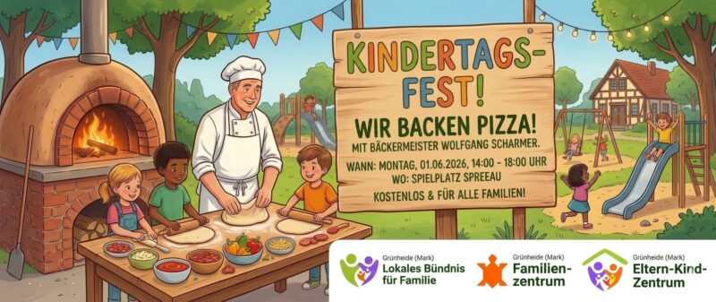 Herzlich eingeladen: mit dieser Einladung wurden die Grünheider Familien aufgerufen dabei zu sein. Grafik: Franziska Lubkoll
