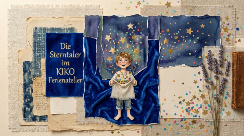 KiKo-Angebot der besonderen Art: Stefanie Höhn öffnet im Juli in der schulfreien Zeit ein Ferienatelier. Werbeflyer (erstellt mit Gemini): Stefanie Höhn