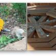 Ärger in Hangelsberg: Auf dem Rodelberg wurde im neu aufgestellten Pavillon die Tischplatte zerstört (rechts) und der Mülleimer daneben umgetreten. Fotos: Katrin Erfurth